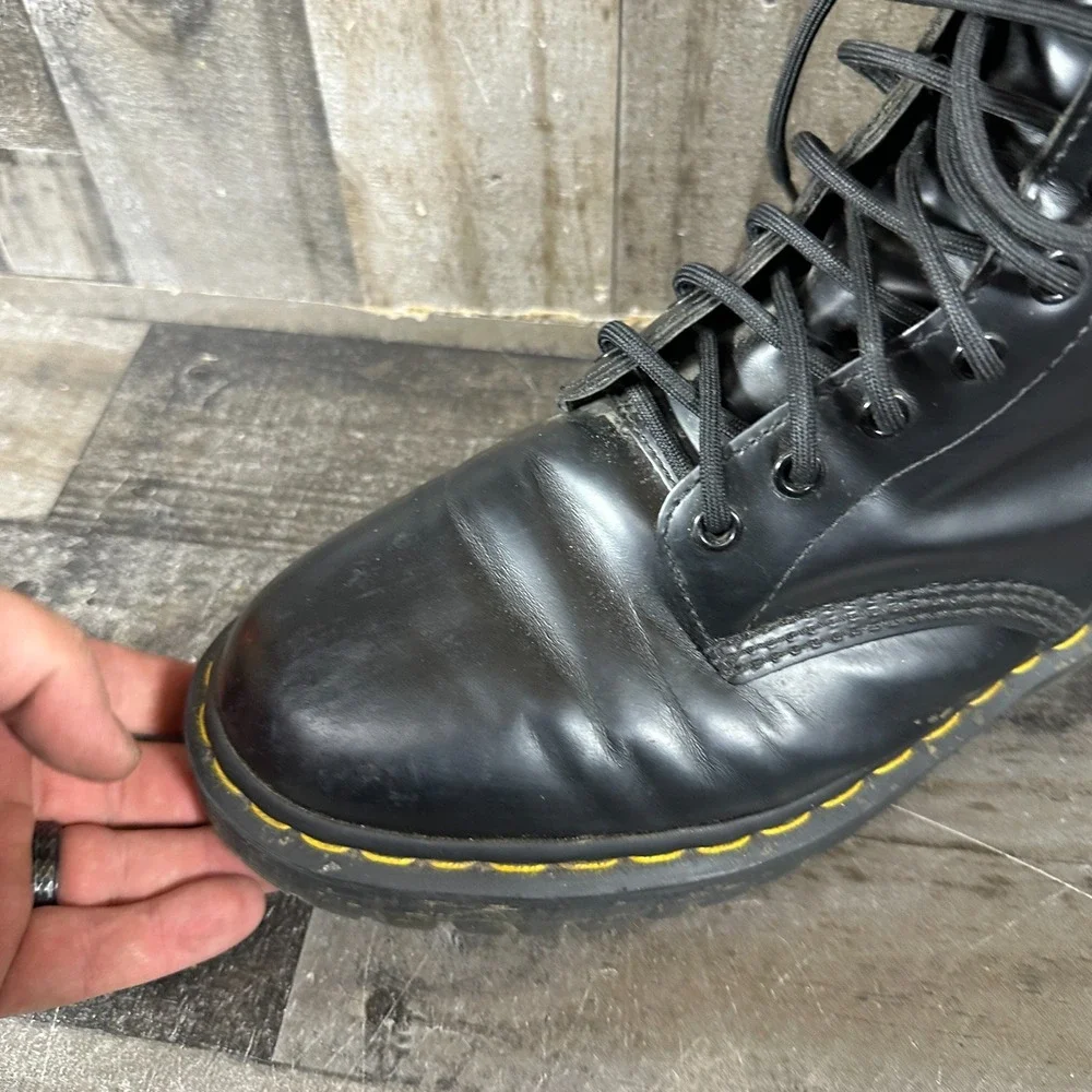 Dr. Martens Combat Boot Men's Size 13 Black Smooth Leather 8 Hole Lace Up